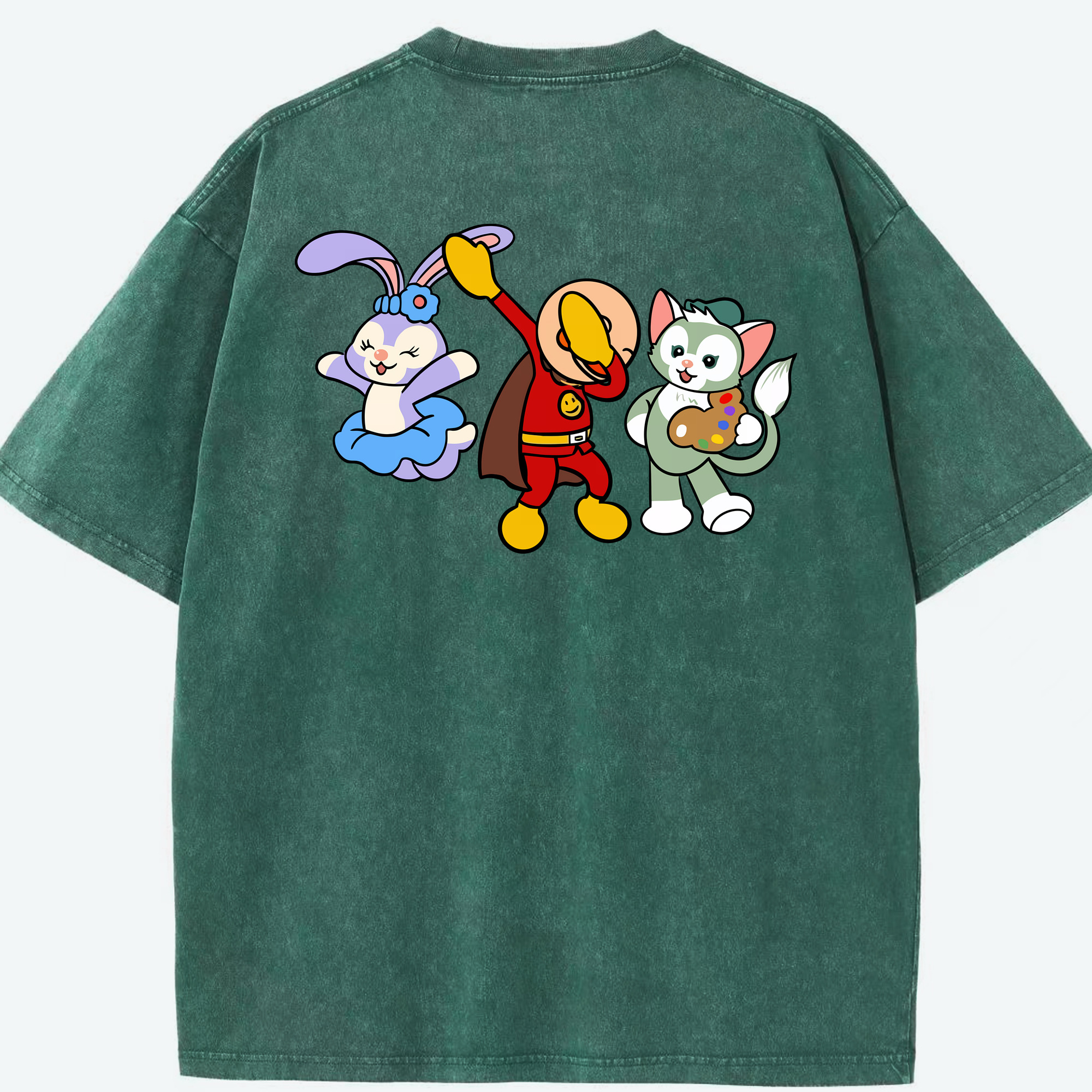 （画像用） アンパンマン Anpanman 綿100% ヴィンテージ風 半袖Tシャツ（背面プリント）